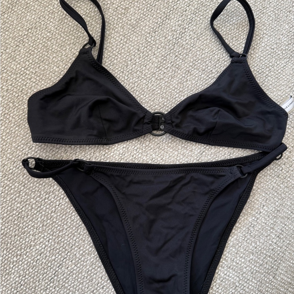 Solid & Striped Black Bikini Set, Size Small - image 3